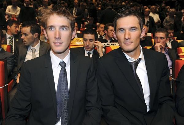 Andy and Frank Schleck looking sharp at the Tour presentation