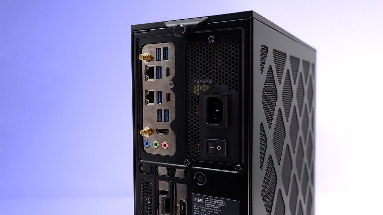 Intel NUC 13 Extreme gaming PC getting disassembled.