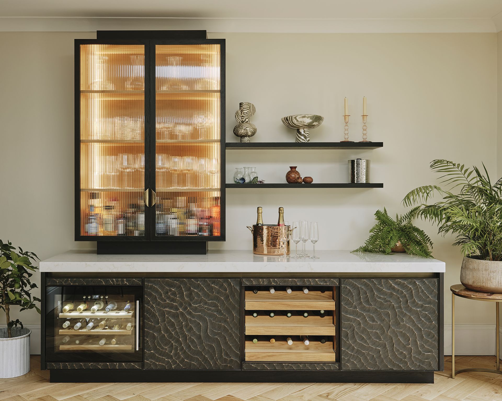Modern kitchen with wine storage