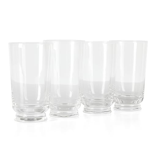 Martha Stewart Crispa 4 Piece 18 Ounce Handmade Hi Ball Glassware Set