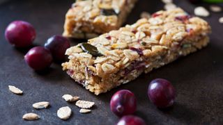 Cereal bar with cranberries, one of the sources of hidden sugars
