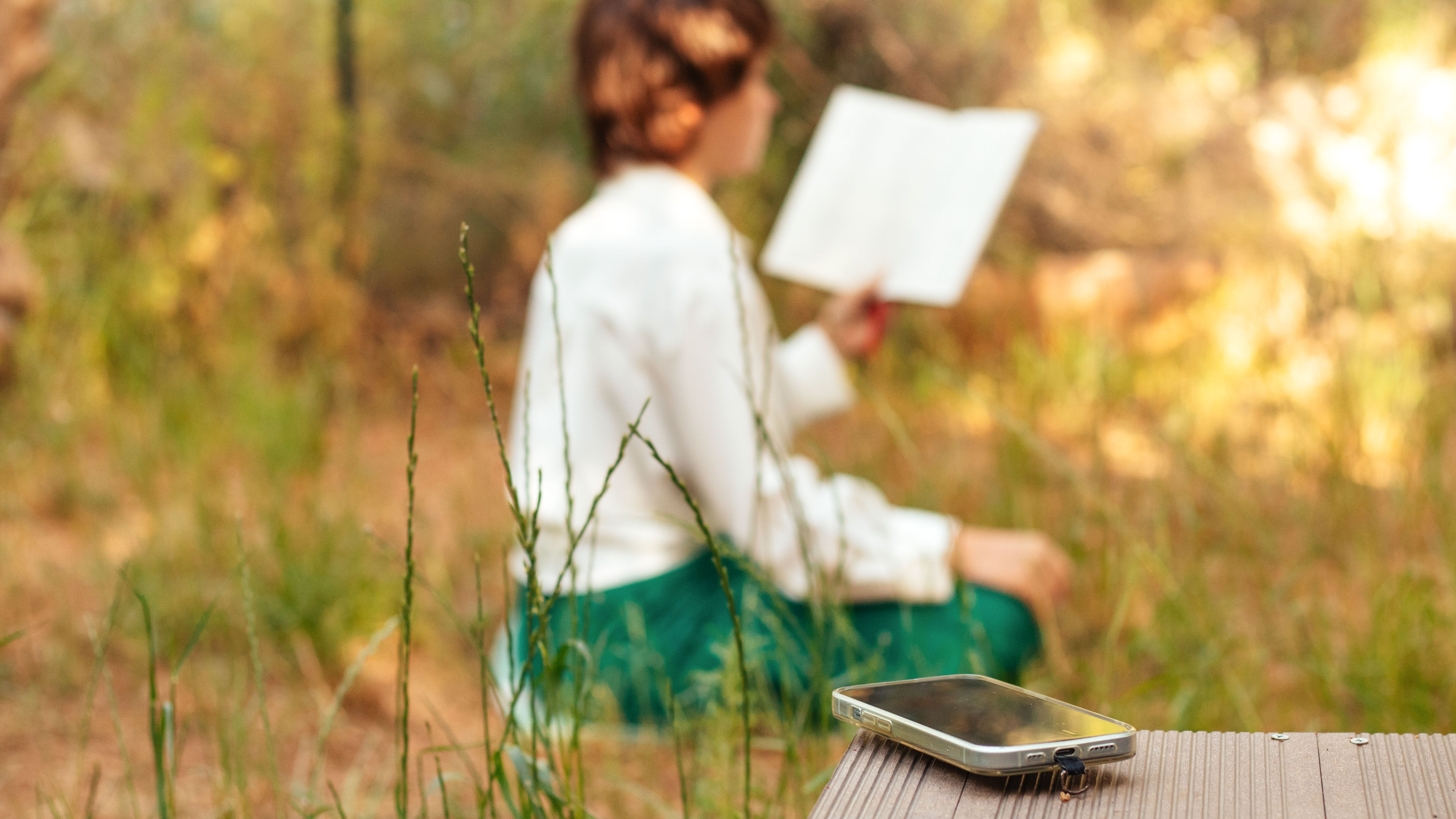 reading at the park