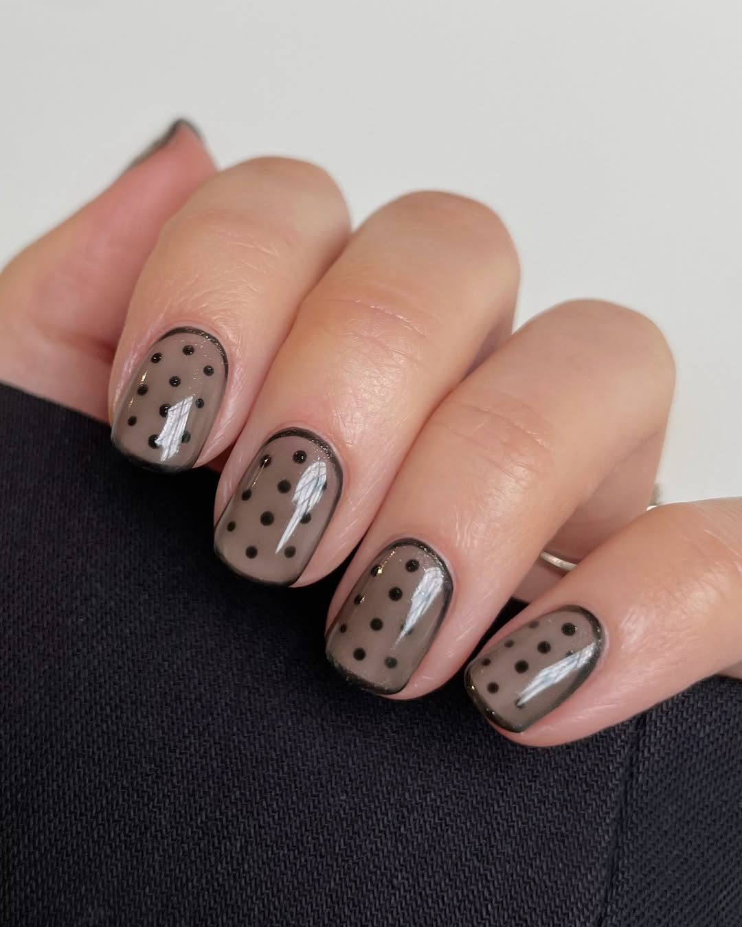 polka dot lace nail art