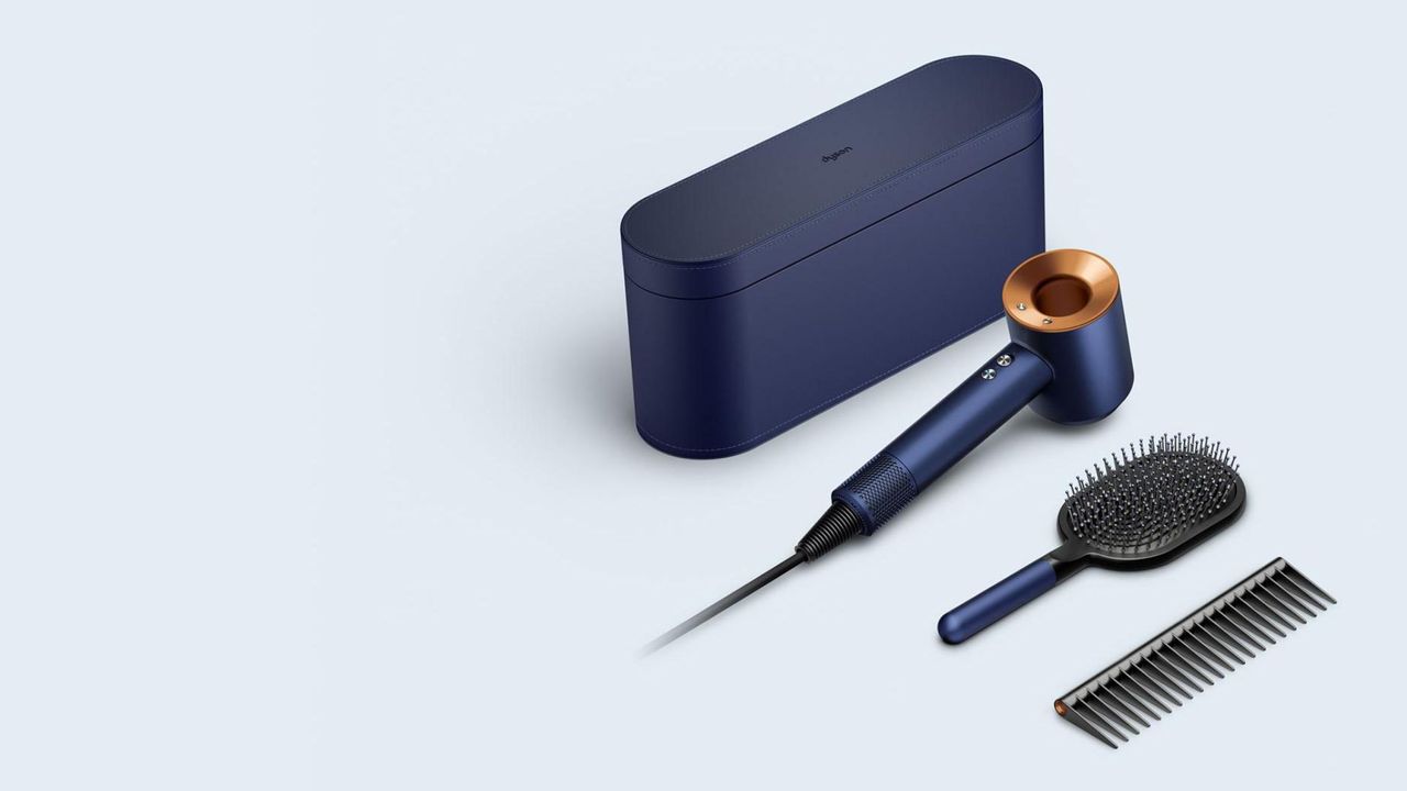 Dyson Supersonic in blue and copper