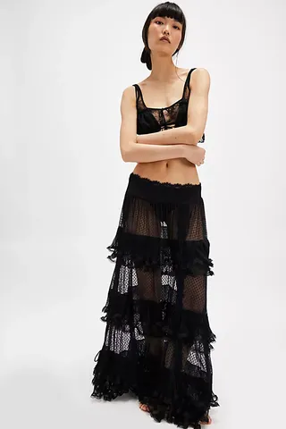 sheer black maxi skirt