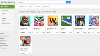 The selection of Google Play Instant games so far