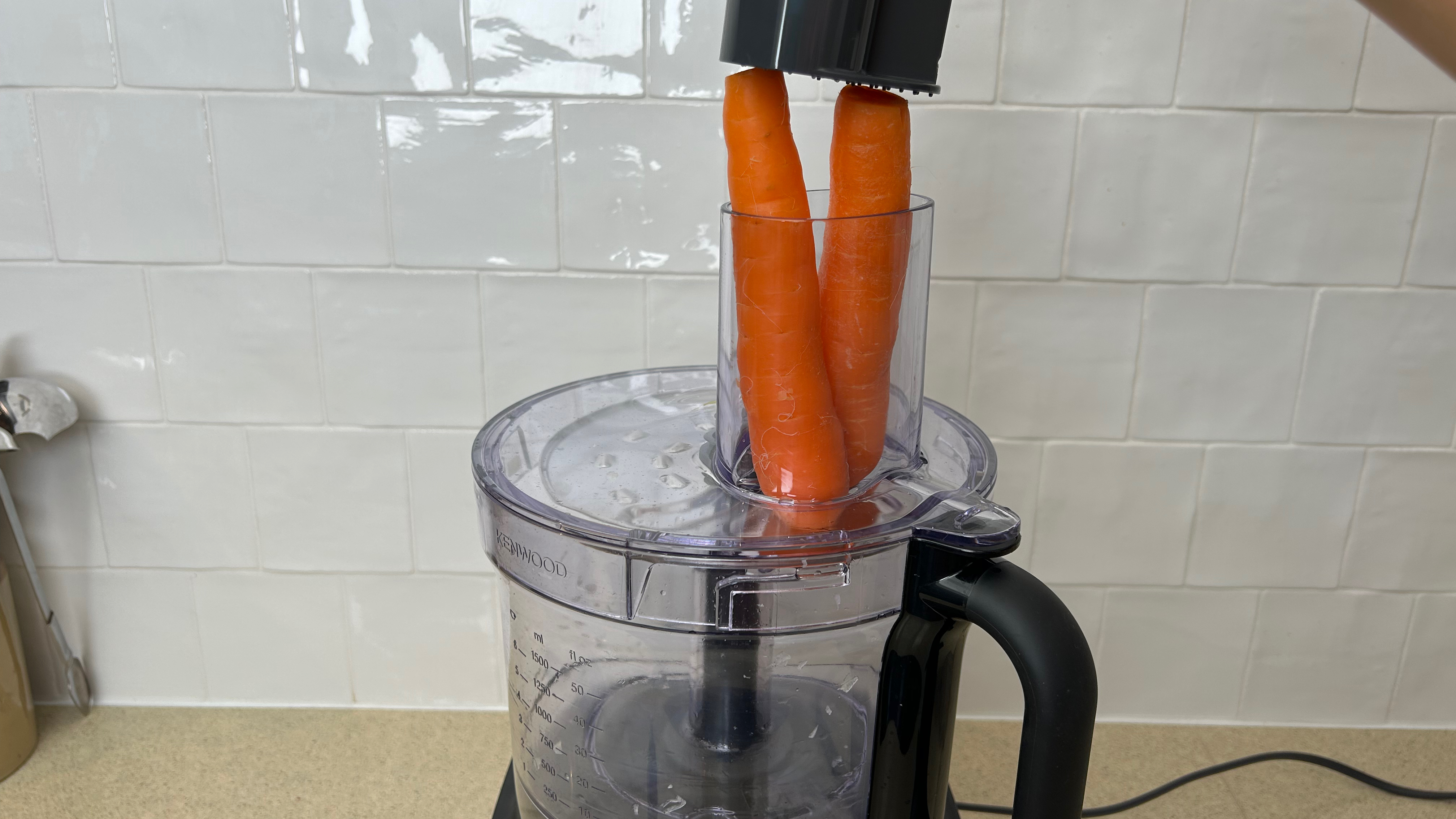 Carrots ready to be chopped using Kenwood MultiPro OneTouch Food Processor and Blender