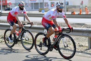 Nacer Bouhanni riding on his way to third on stage 1 at the Tour of Oman