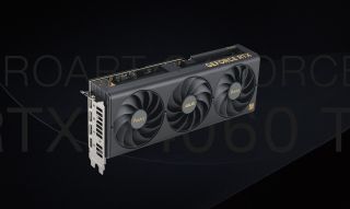 the asus proart 4060ti with a black shroud and gold accents