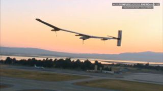 Solar Impulse Over California Runway