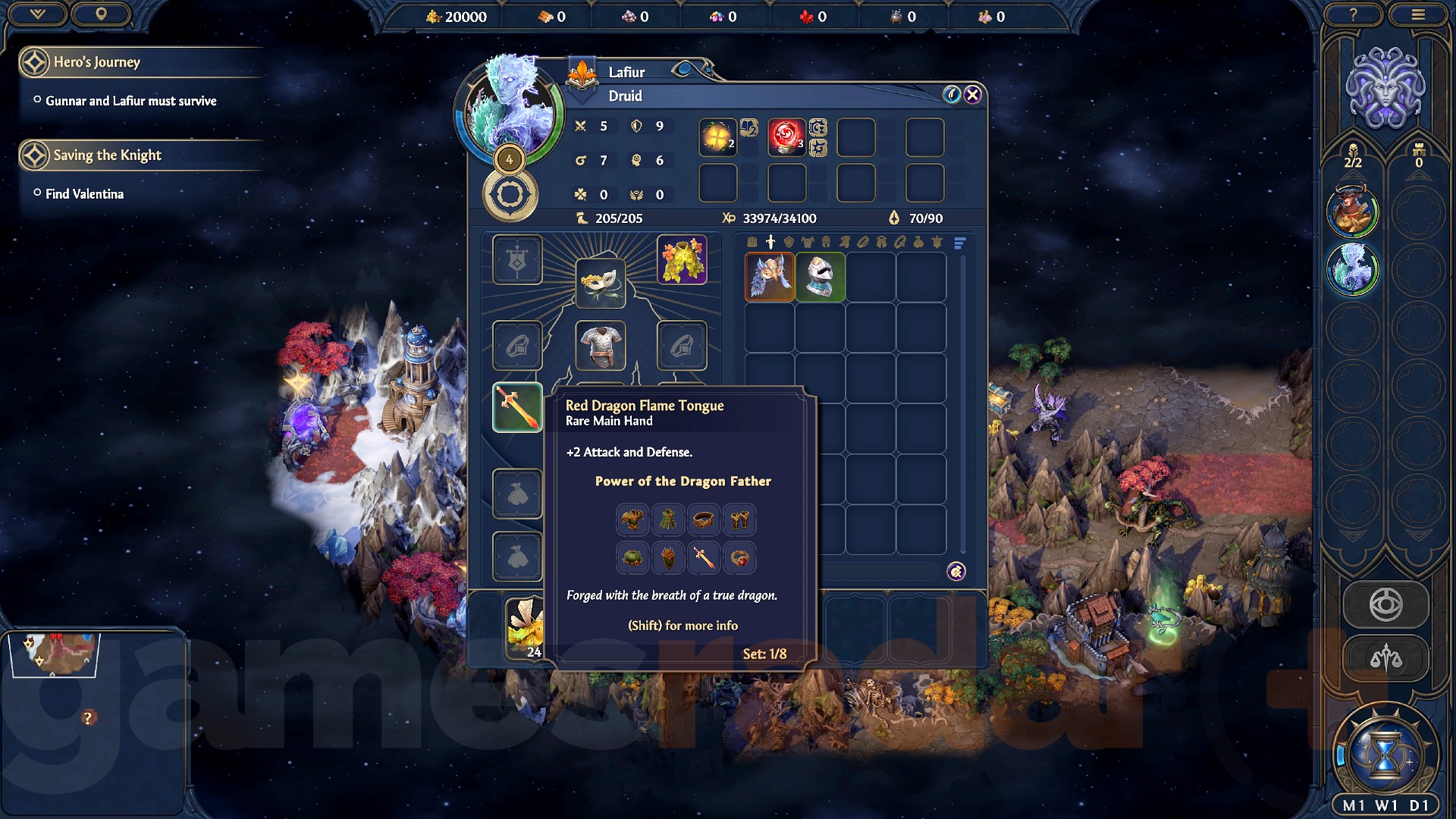 The Red Dargon Flame Tongue sword, required to complete one of the best Heroes Olden Era artefact sets.