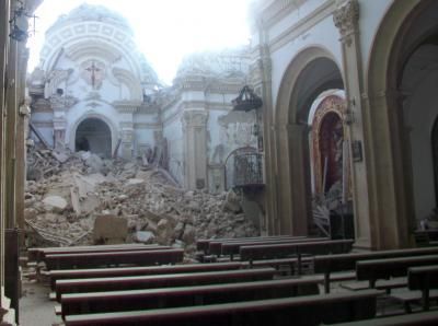 The Church of Santiago de Lorca, destroyed by a 5.1 magnitude earthquake on May 11, 2011. A study suggests large earthquakes have occurred in southeast Spain more often than thought. 