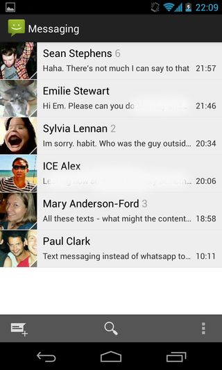 Google Nexus 4 messages