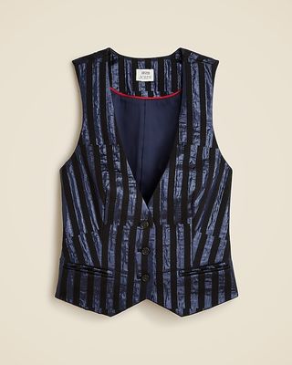 Christopher John Rogers X J.crew Slim-Fit Vest in Metallic Stripe