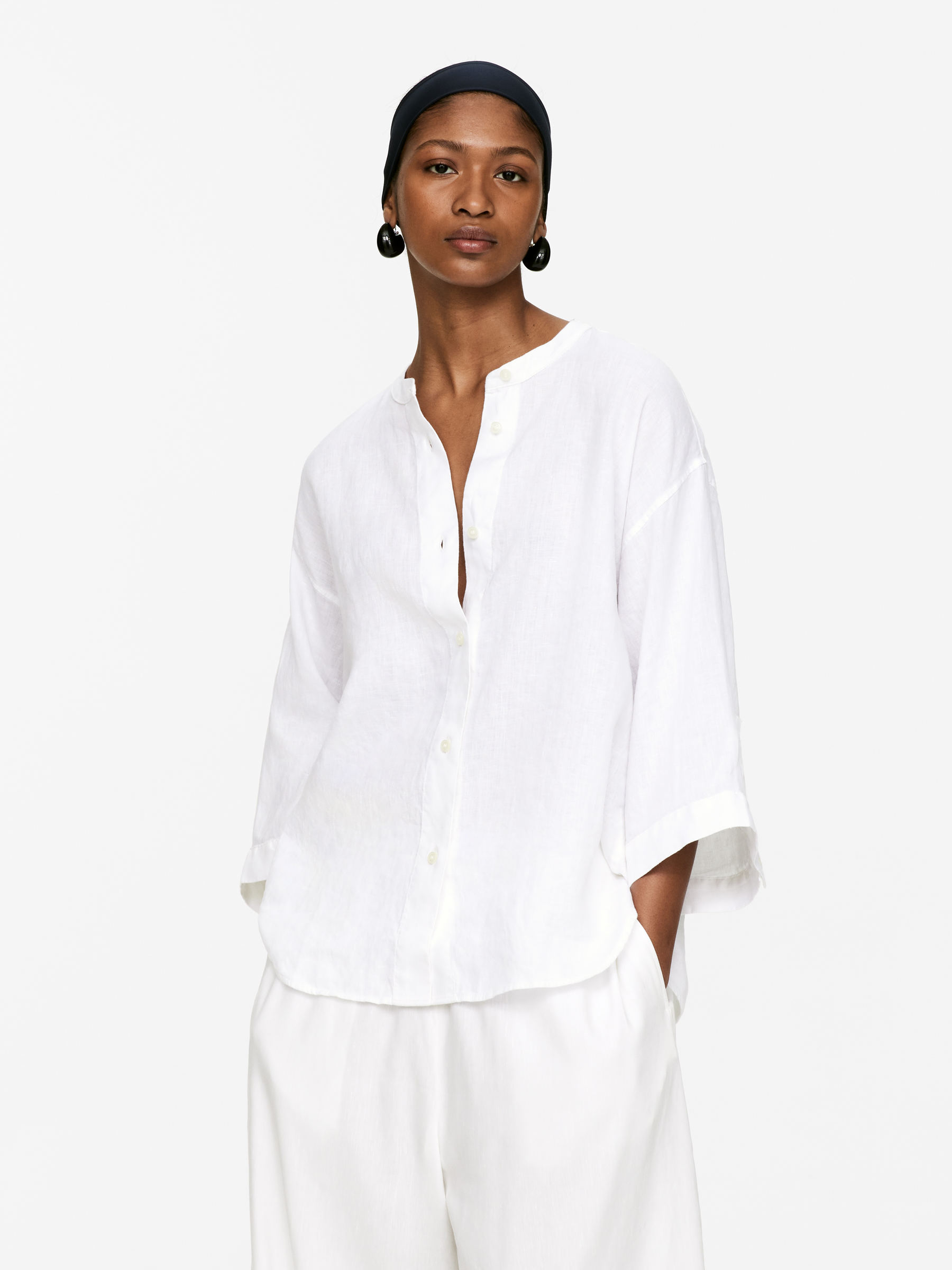 Relaxed Linen Shirt – White – Women – Arket Gb