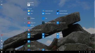 New Start screen All apps view (Windows 10 version 1607)