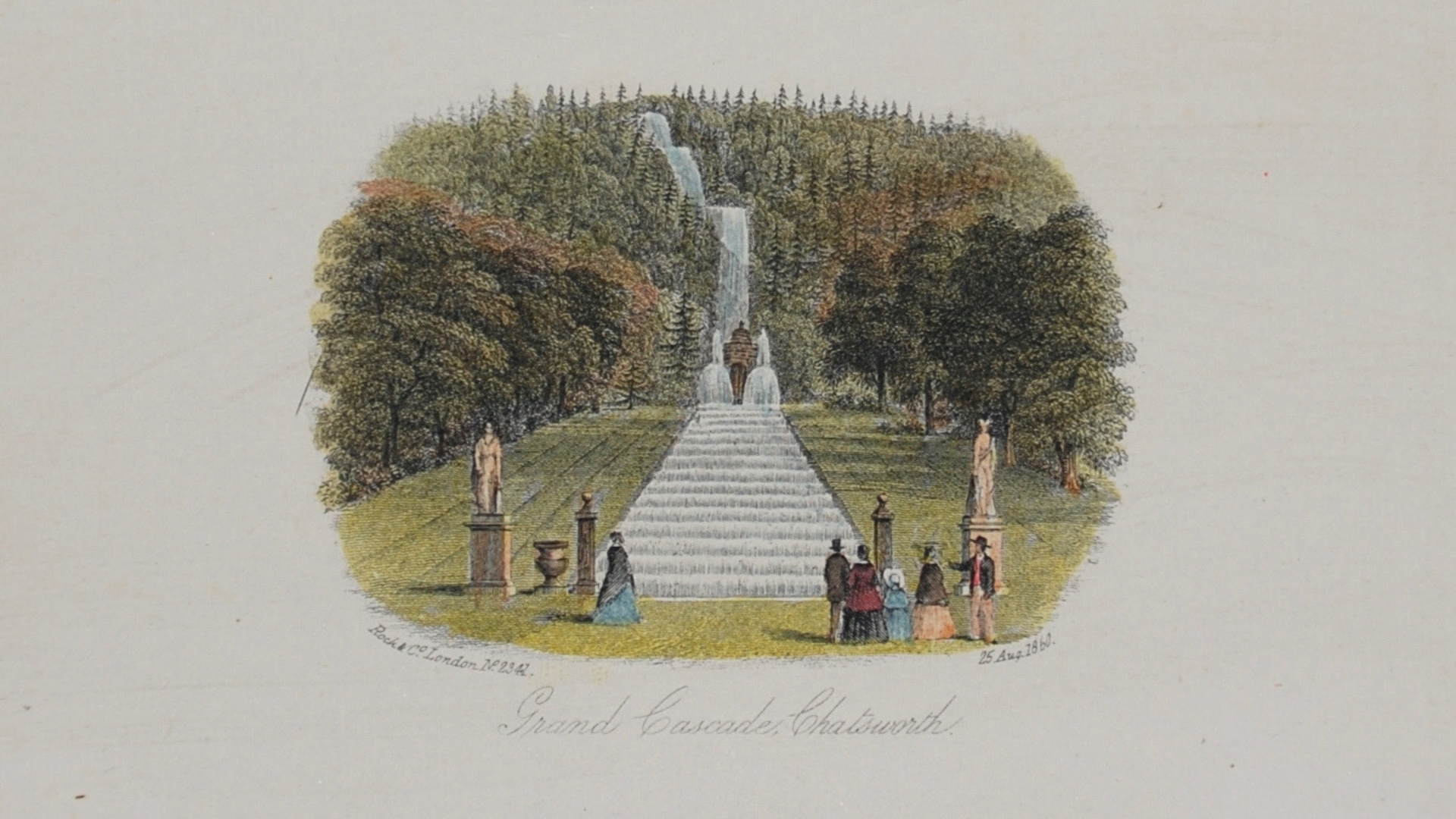 Images of the Cascade — a water feature at Chatsworth