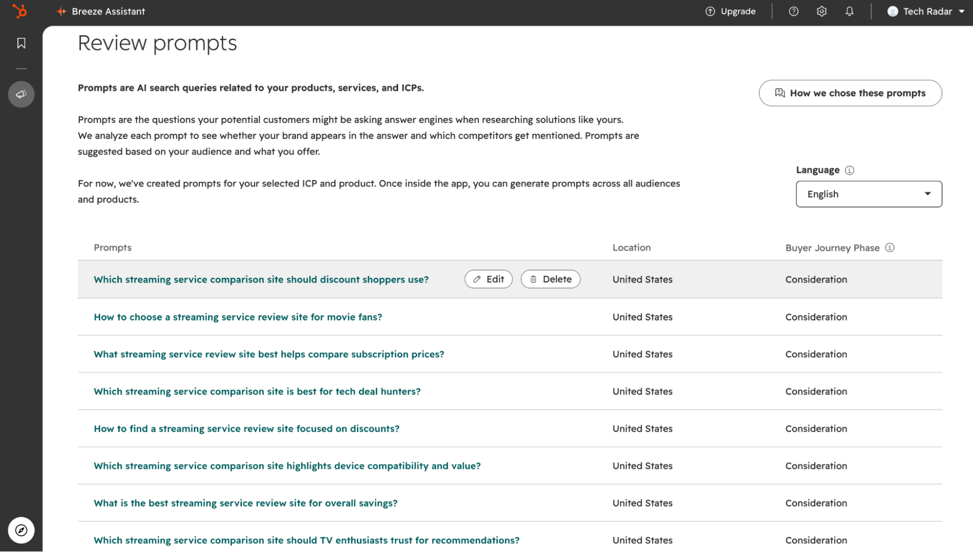 hubspot aeo suggested prompts