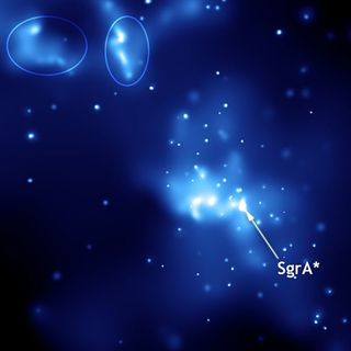 Sagittarius A*. This image was taken with NASA's Chandra X-Ray Observatory. Ellipses indicate light echoes.