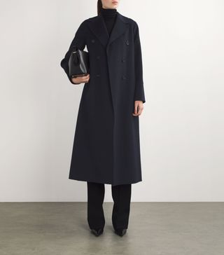 Womens Max Mara Blue Virgin Wool Double-Breasted Coat | Harrods Uk