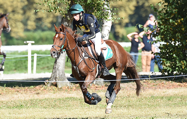 Cathal DANIELS (IRL) riding RIOGHAN RUA during cross country phase of the Pau CCI**** near Pau in the Pyrenees region of France on 15th October 2016