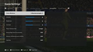 The Accessibility menu in EA Sports FC 25