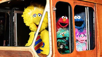 Characters from "Sesame Street" are seen during a film special premiere on Nov. 9, 2017.