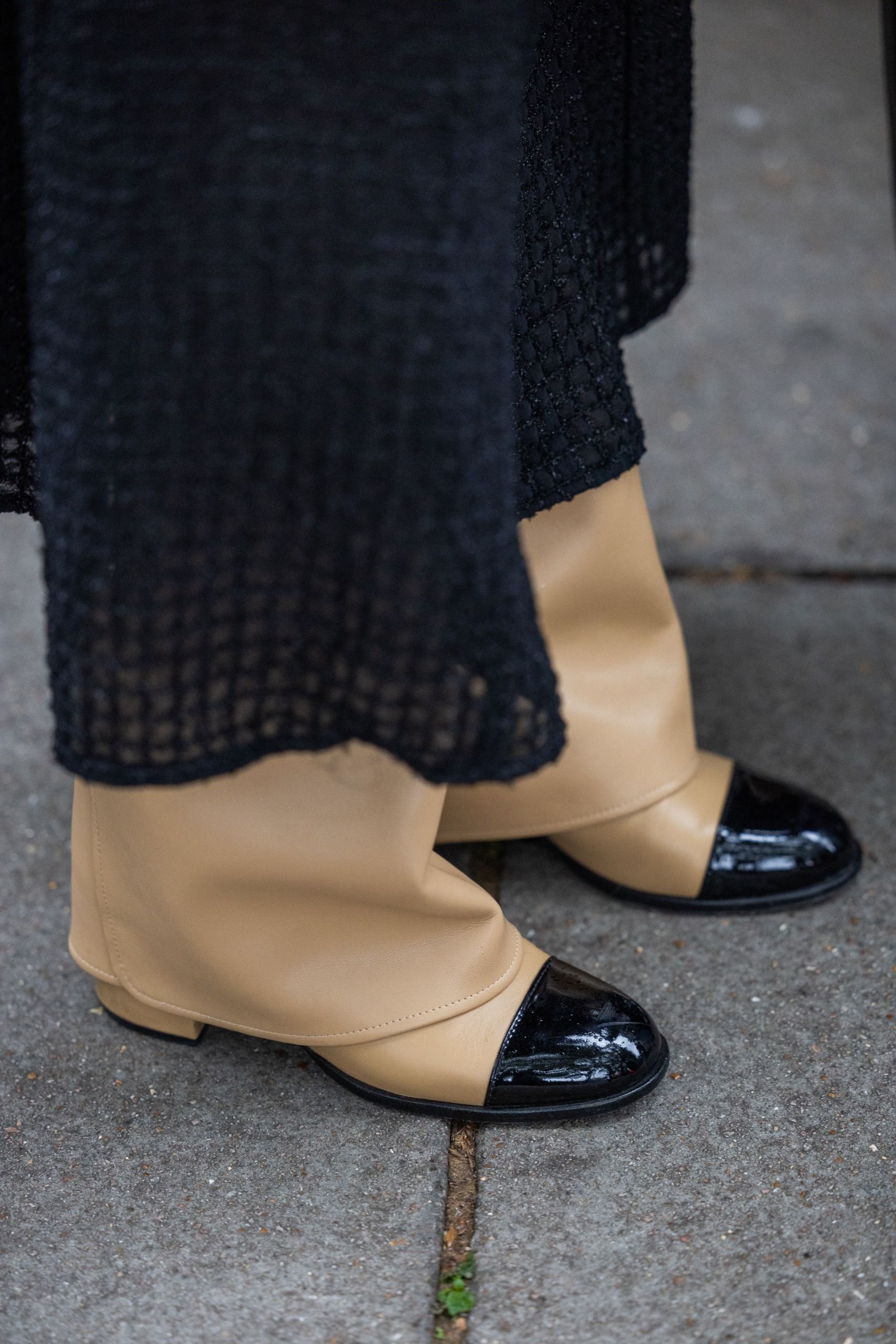 street style close up of a cap toe shoe