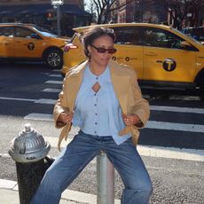 sierra mayhew with a taxi cab