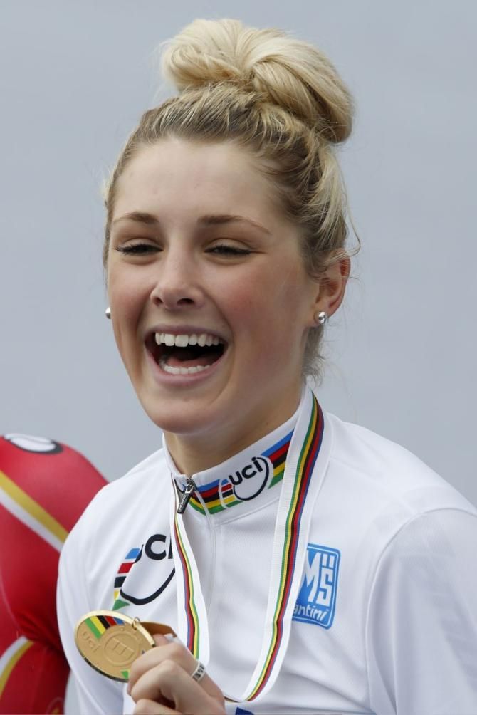 Macey Stewart (Australia) smiles after winning the world title