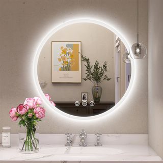 S·bagno Epperly Round Lighted Wall Mounted Bathroom Mirror & Reviews | Wayfair.co.uk