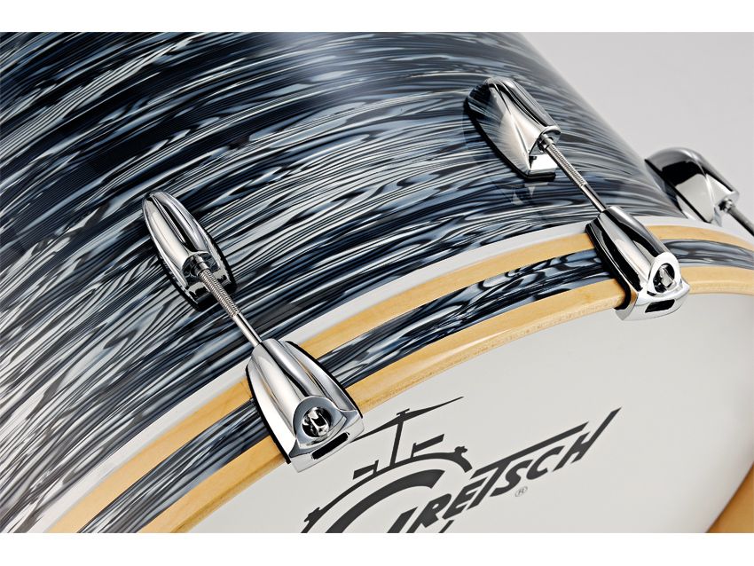 Lugs diverge from higher-range Gretsch drums only by a small margin - the distinction is in three faint scorelines etched into each lug.