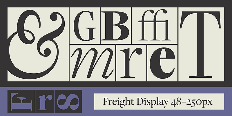 18th century inspired Freight font example