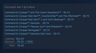 Command and Conquer Ultimate Collection - partial bundle pricing on Steam