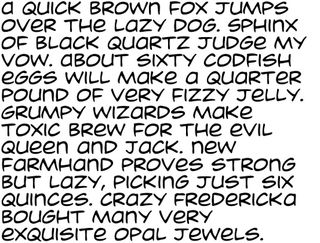 Gibbons early training in lettering has lead him to create various fonts, including the above Dave Gibbons Journal International