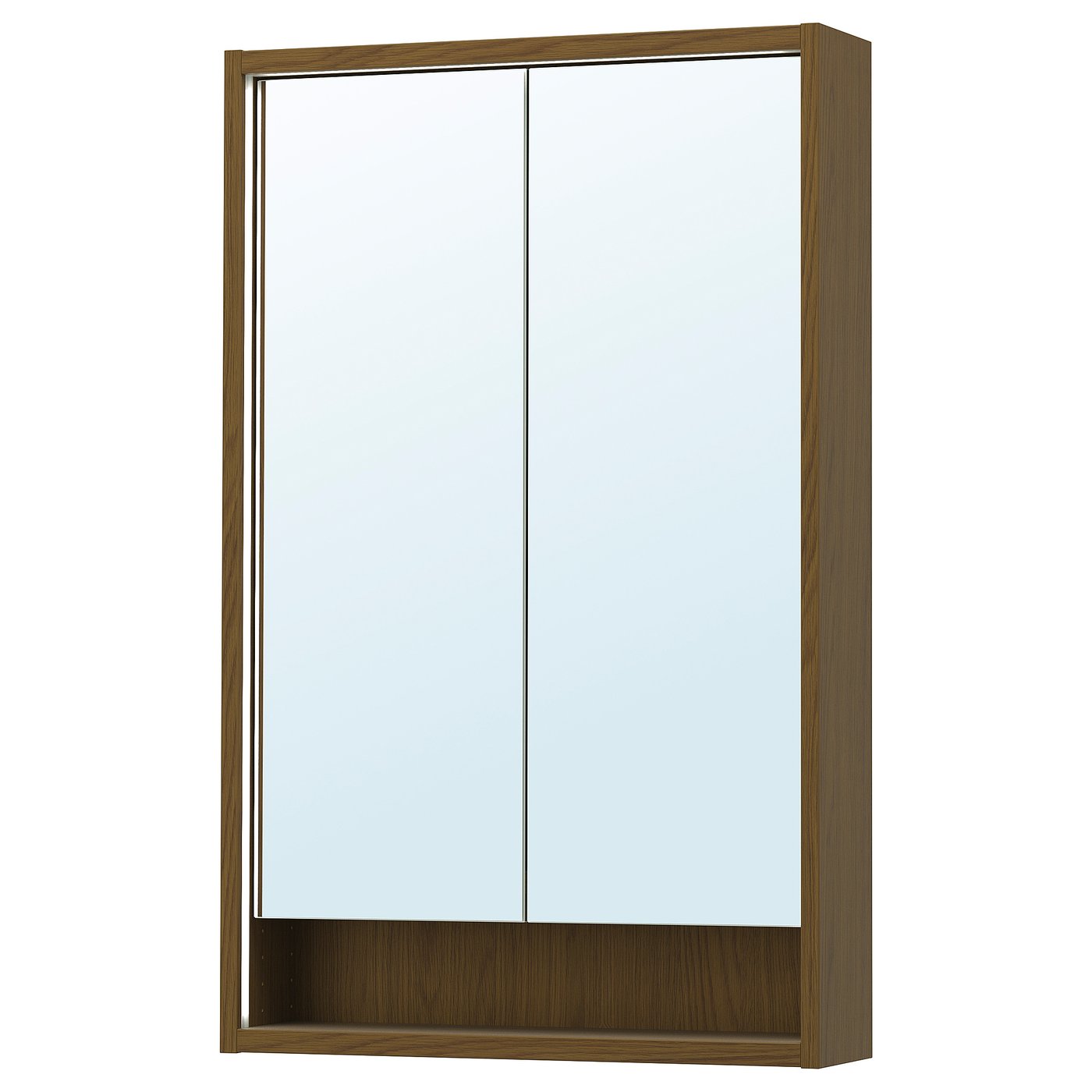 Fax&amp;Auml;lven Mirror Cabinet W Built-In Lighting - Brown Oak Effect 60x15x95 Cm