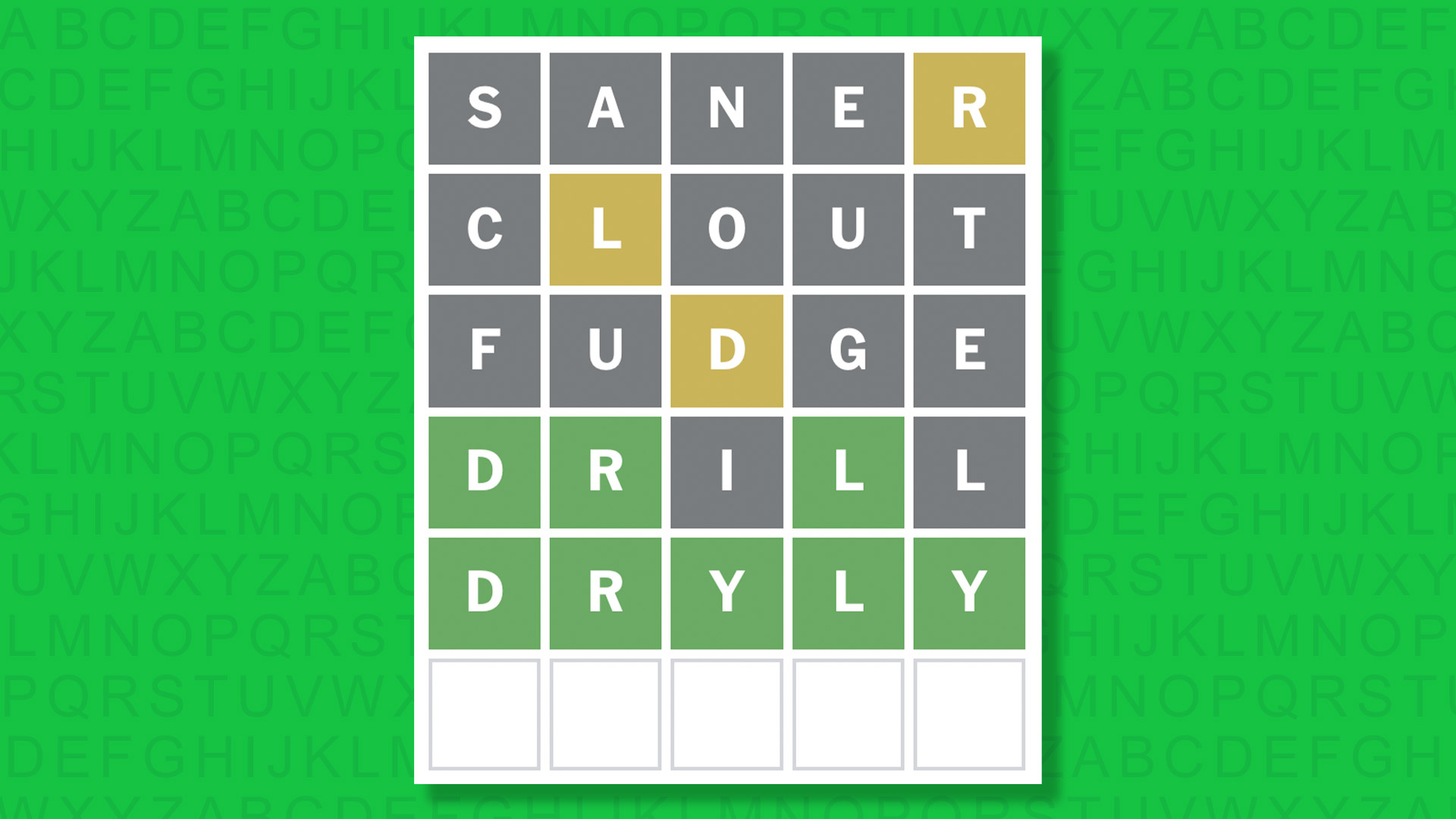 NYT Wordle answer for game #1909 on a green background