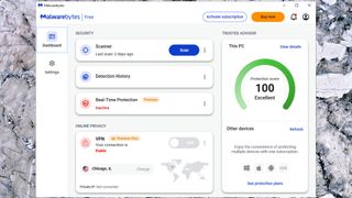 Malwarebytes Free interface