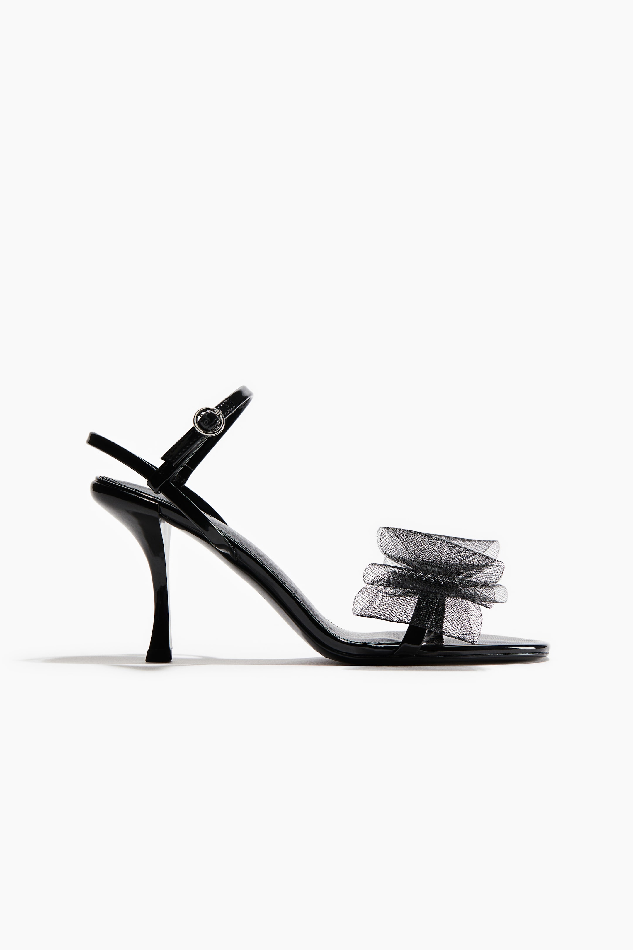 Heeled Strappy Sandals - Black