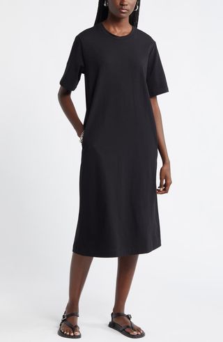 Stretch Cotton Midi T-Shirt Dress