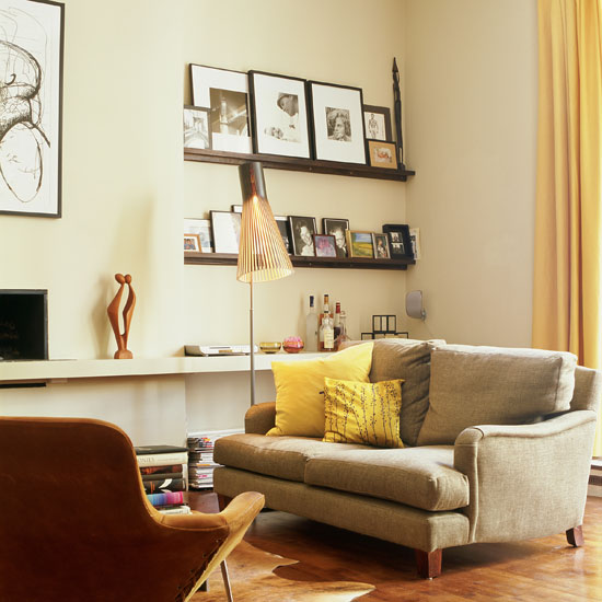 retro living area with reading books and sofa