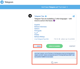 How To Create Share Telegram Widgets Desktop 3