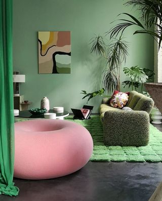 A green and pink scheme