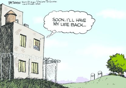 Editorial cartoon U.S. O.J. Simpson parole crime Nicole life back