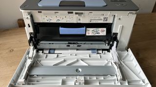HP Color LaserJet Pro 3201dw during our printer test procedure