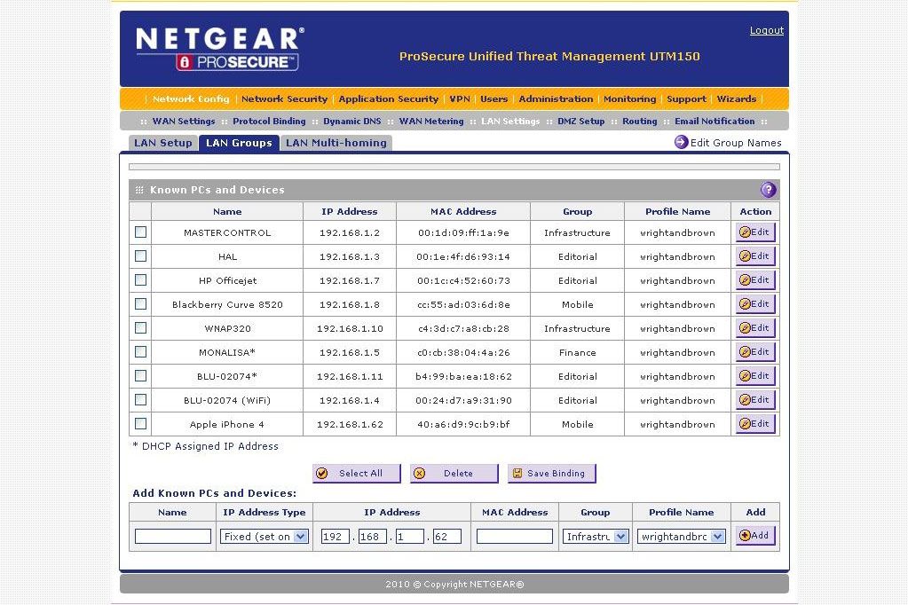 By segmenting devices on the LAN into groups, by IP address, it&rsquo;s easy to apply different settings to different users, or gro