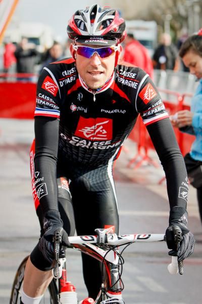 Christophe Moreau (Caisse d'Epargne) showing his new kit and bike.