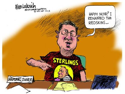 Editorial cartoon Donald Sterling Redskins racism