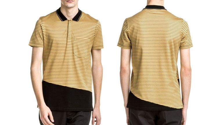 Lanvin Black & Yellow Slim Fit Polo Shirt