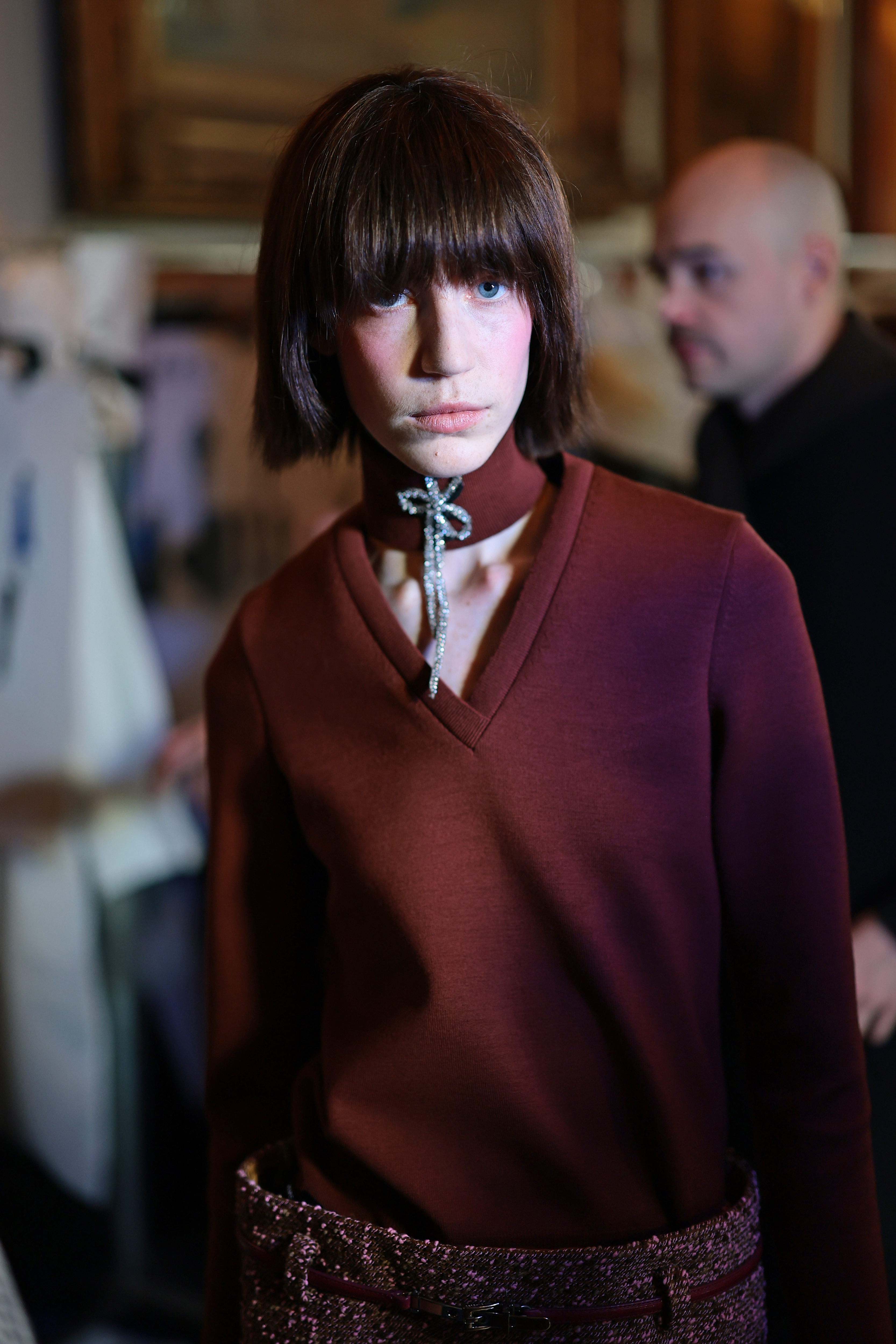 a model backstage at the Marc Jacobs fall 2026 fashion show